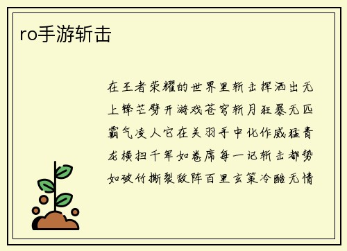 ro手游斩击